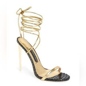 Jessica Rich Gold and Black Metallic Drip Heels